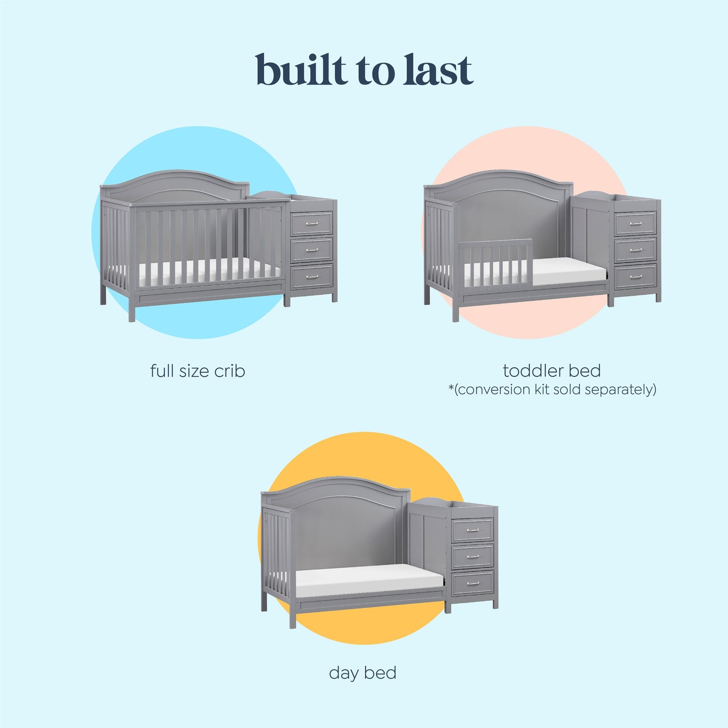 Charlie 4-in-1 Convertible Crib and Changer Combo