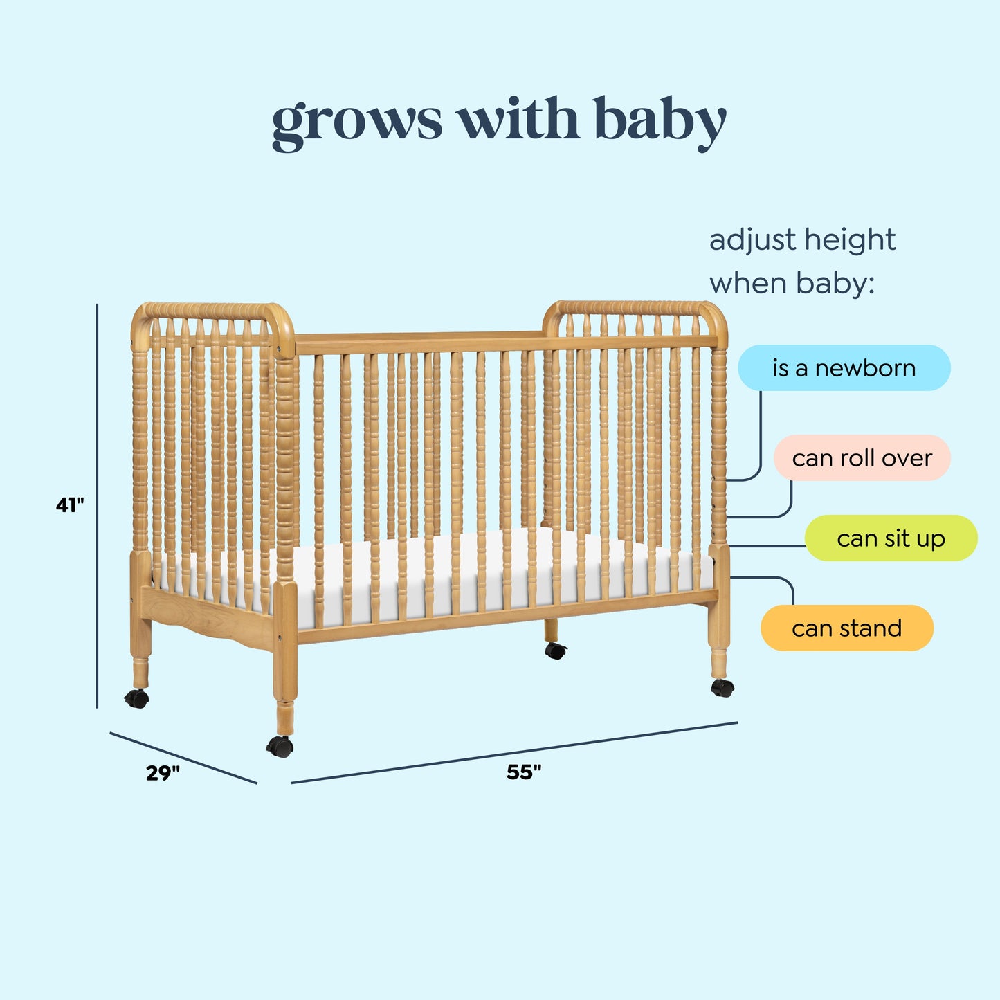 Jenny Lind 3-in-1 Convertible Crib