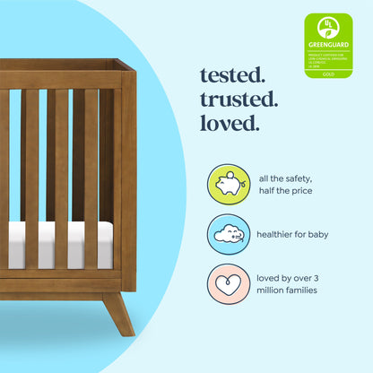 Otto 3-in-1 Convertible Mini Crib with 4 Mattress