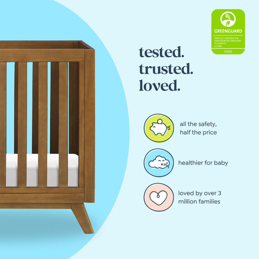 Otto 3-in-1 Convertible Mini Crib with 4 Mattress