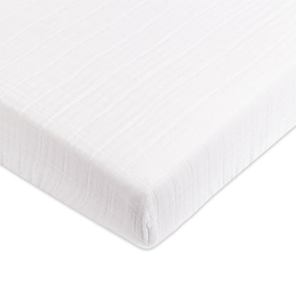 Mini Crib Sheet in GOTS Certified Organic Muslin Cotton