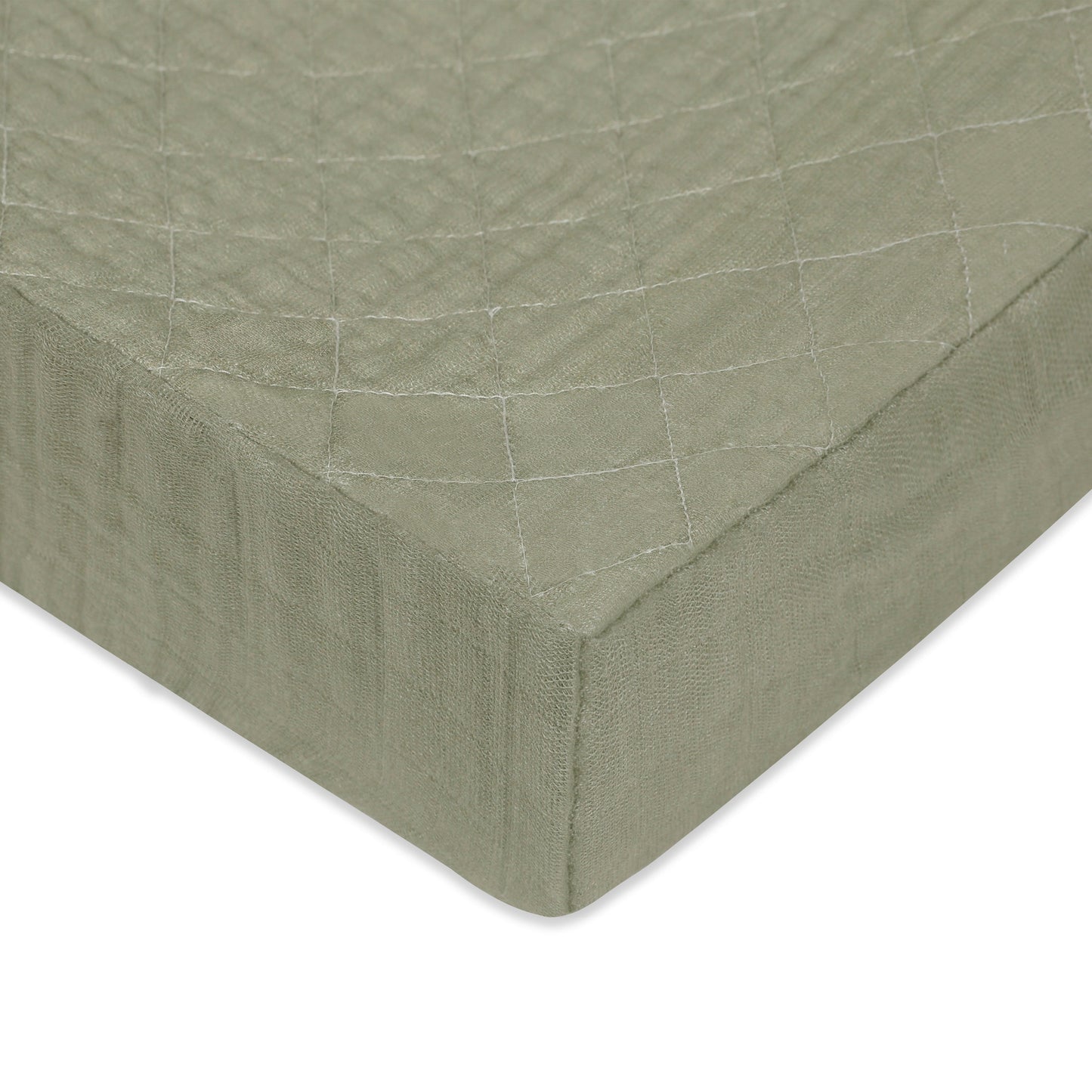 Quilted Changing Pad Cover in GOTS Certified Organic Muslin Cotton