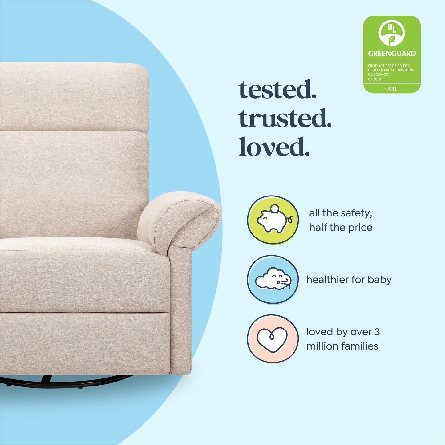 Suzy Flex Recliner and Swivel Glider | Adjustable Headrest and Armrests