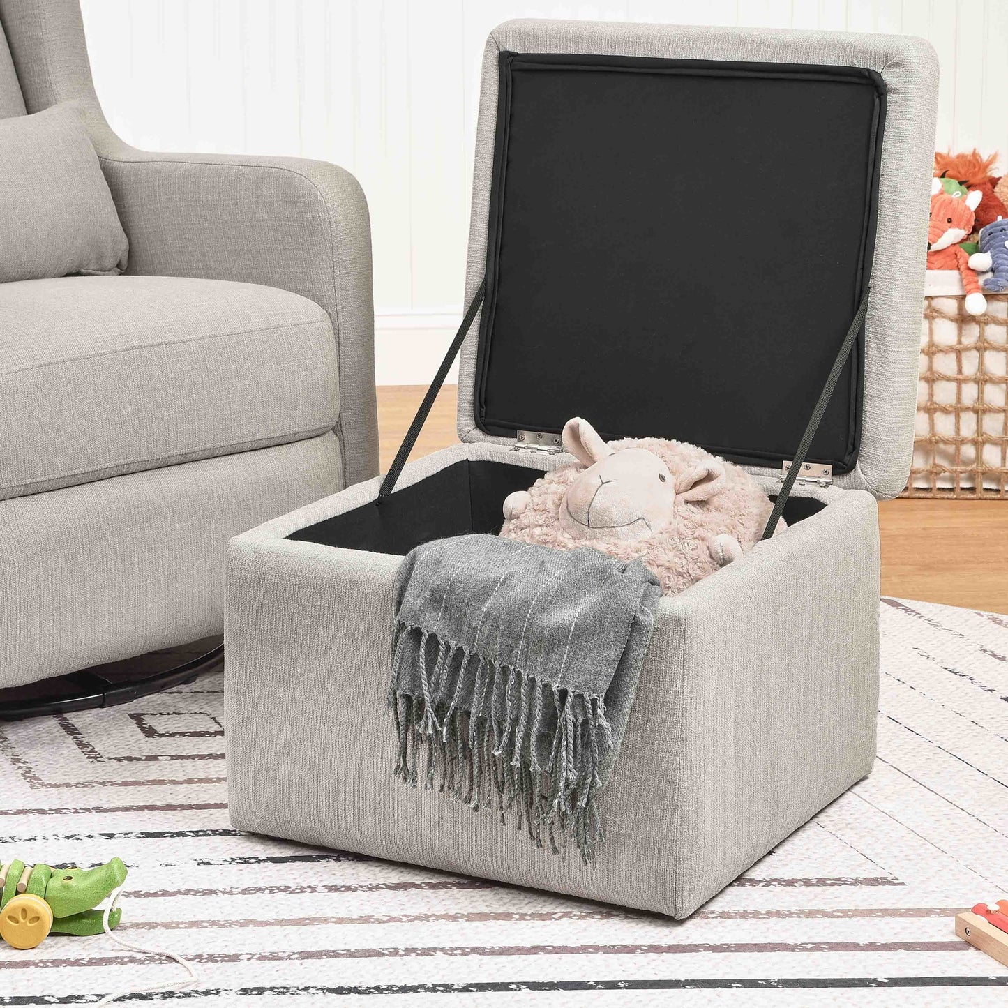 Adrian Swivel Glider with Storage Ottoman | Water Repellent & Stain Resistant fabric