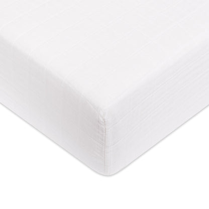 Crib Sheet in GOTS Certified Organic Muslin Cotton