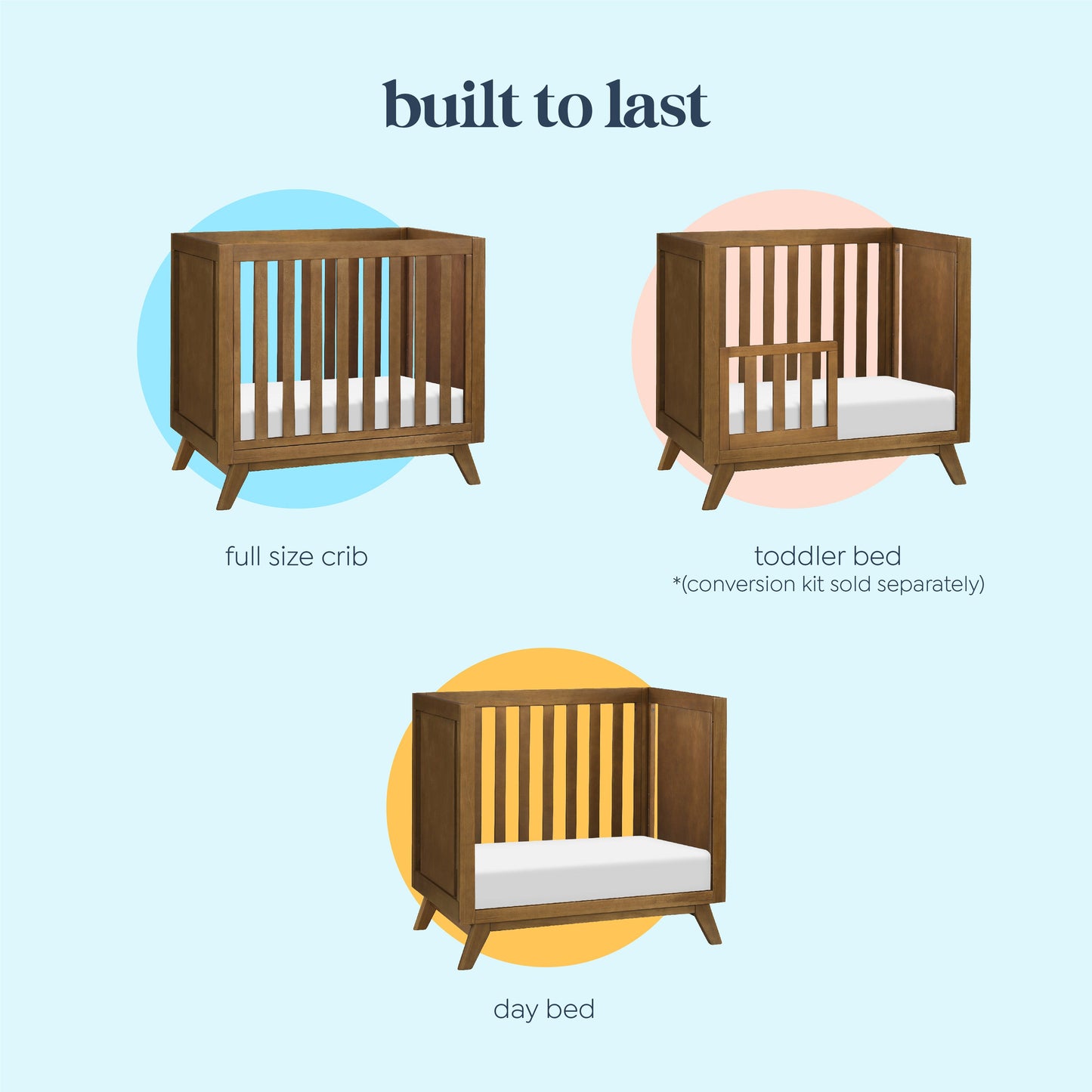 Otto 3-in-1 Convertible Mini Crib with 4 Mattress