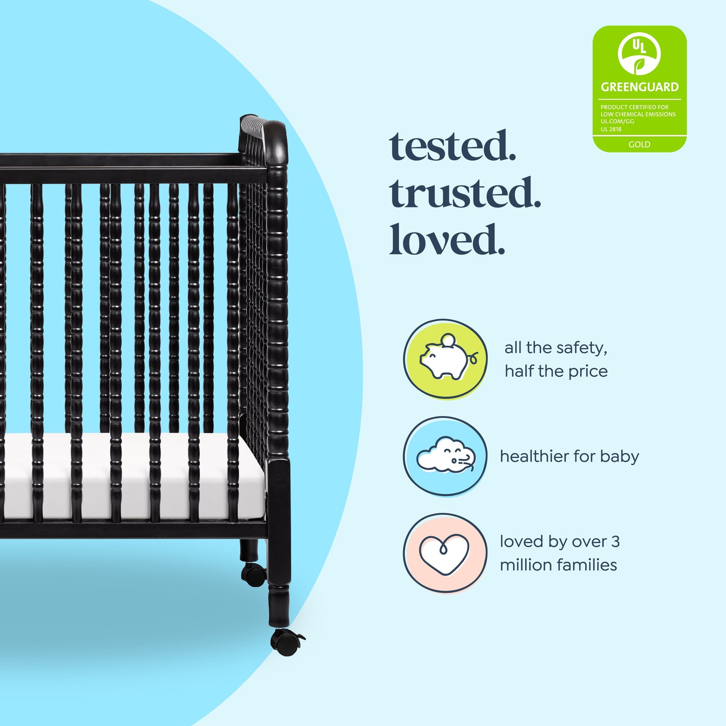 Jenny Lind 3-in-1 Convertible Mini Crib