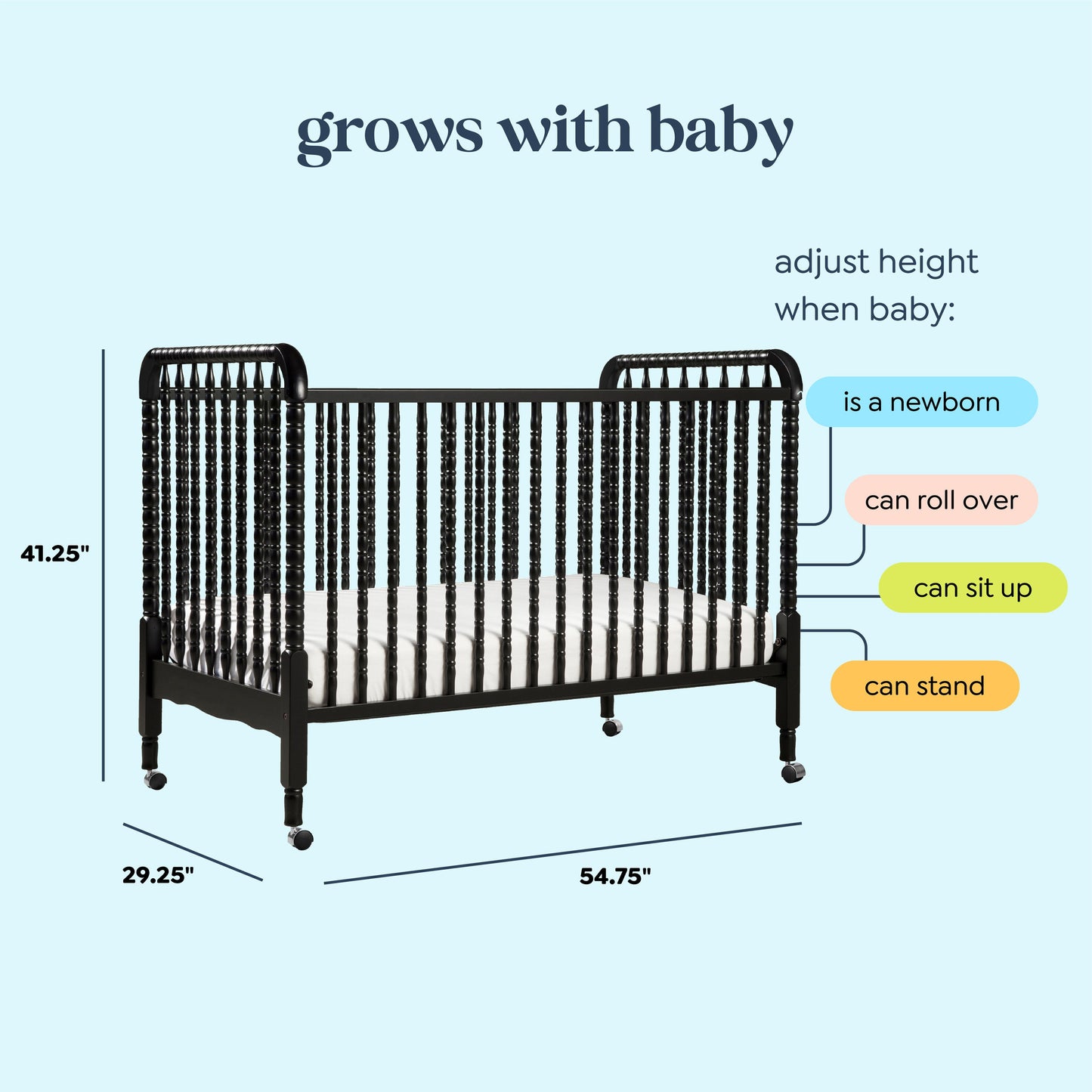 Jenny Lind 3-in-1 Convertible Crib