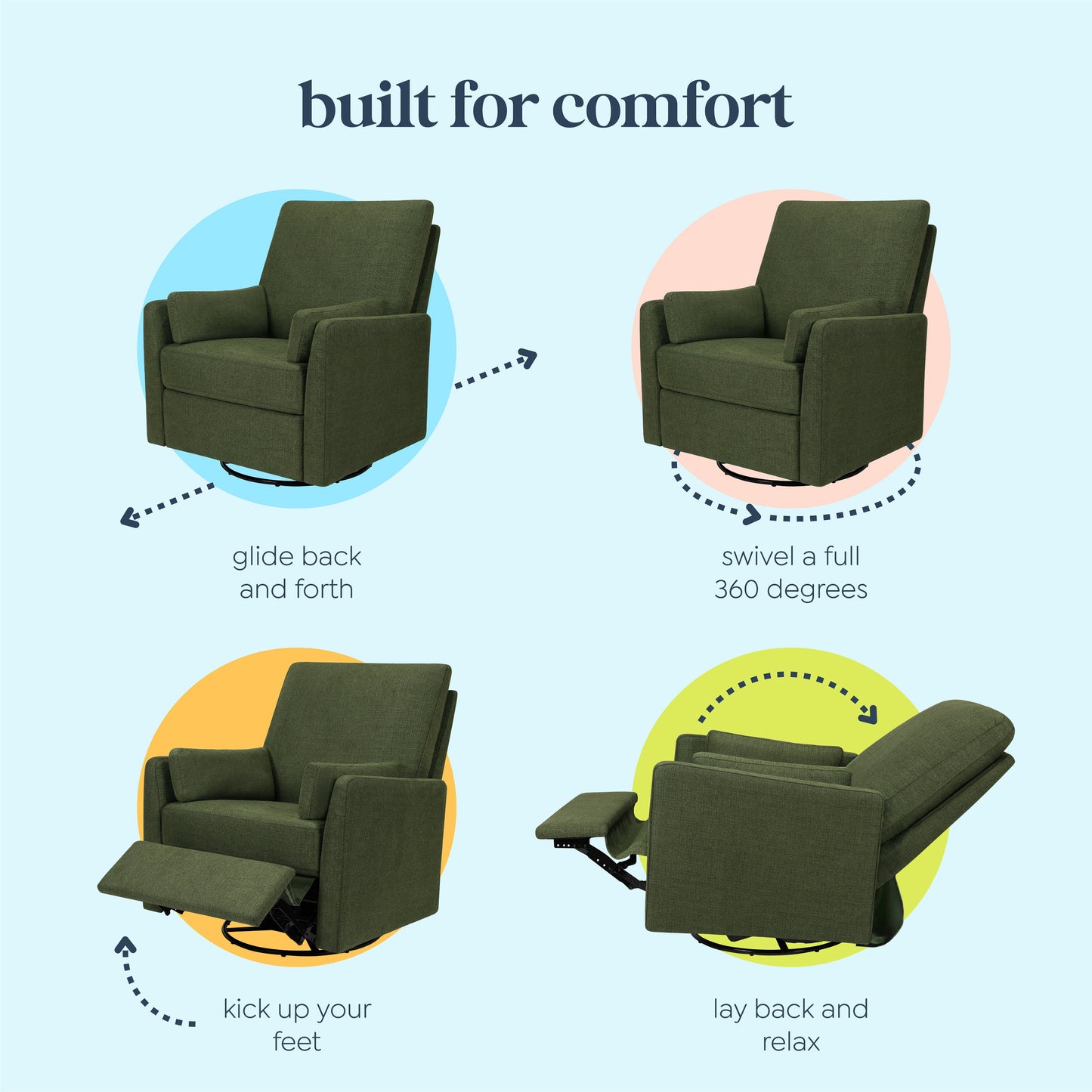Ethan Recliner and Swivel Glider | Water Repellent & Stain Resistant fabric