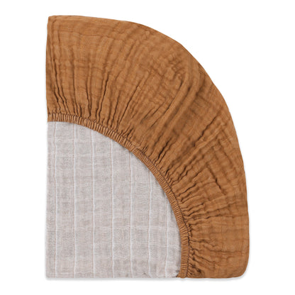 Mini Crib Sheet in GOTS Certified Organic Muslin Cotton
