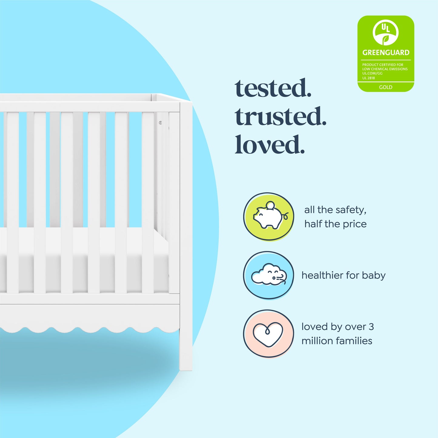 Sammy Scallop 4-in-1  Convertible Crib