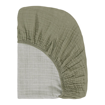 Crib Sheet in GOTS Certified Organic Muslin Cotton