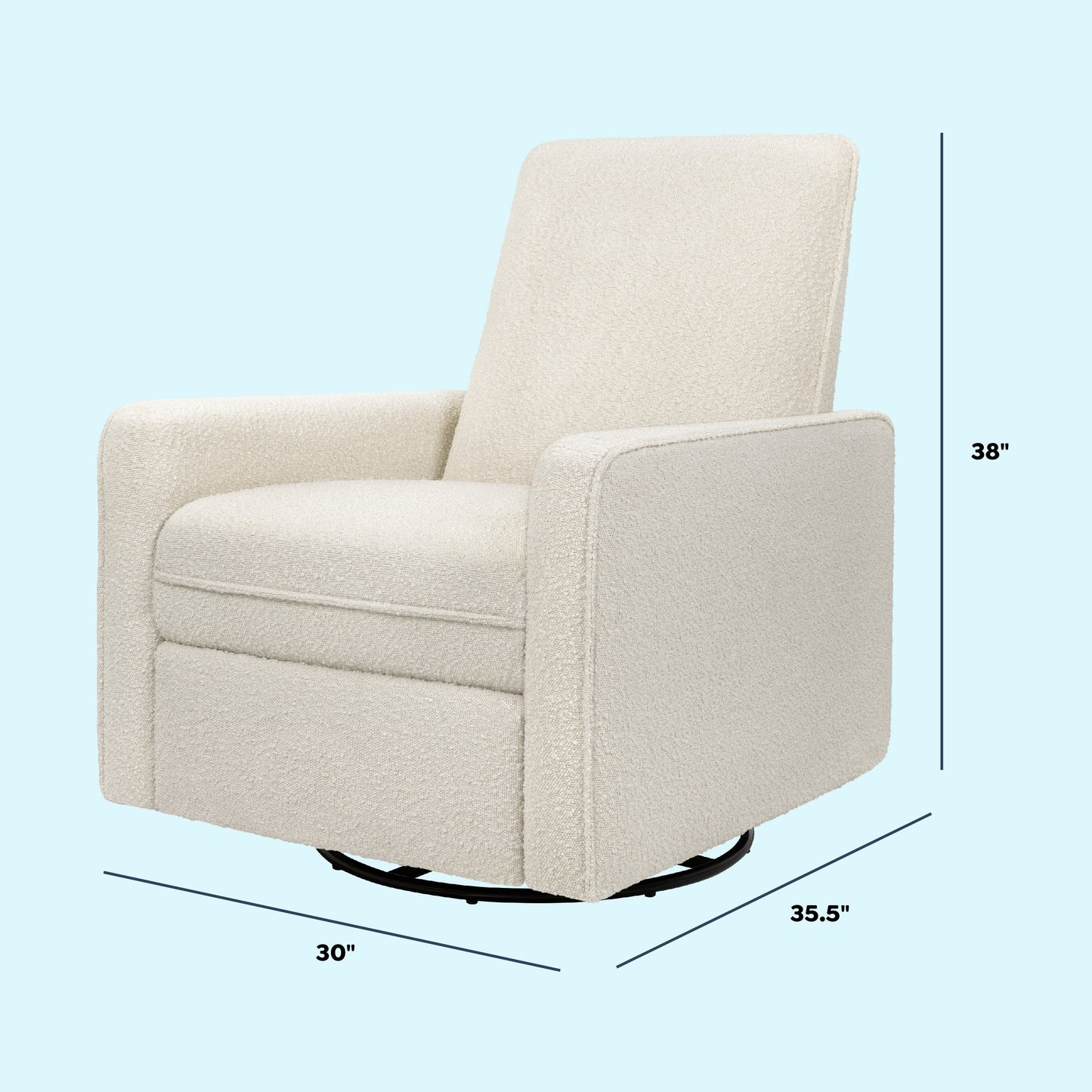 Penny Recliner and Swivel Glider | Ivory Boucle Fabric
