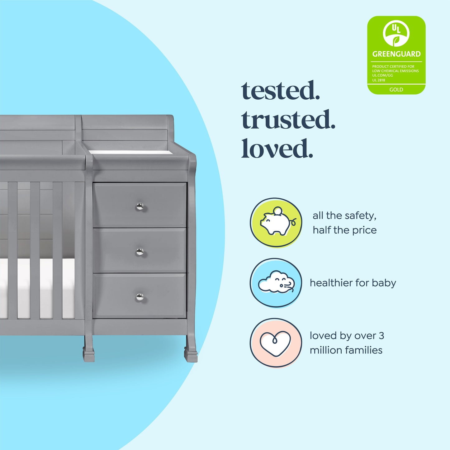 Kalani 4-in-1 Crib and Changer Combo