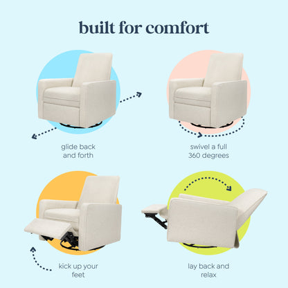 Penny Recliner and Swivel Glider | Ivory Boucle Fabric