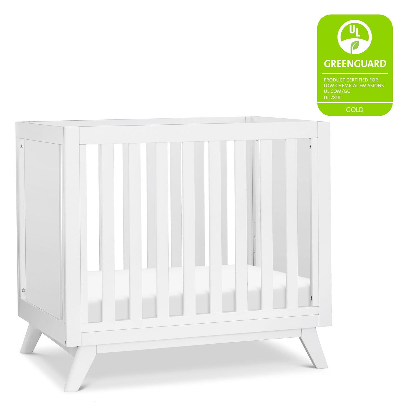 Otto 3-in-1 Convertible Mini Crib with 4 Mattress