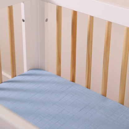 Mini Crib Sheet in GOTS Certified Organic Muslin Cotton