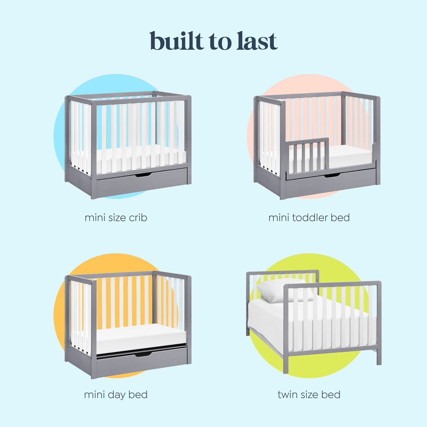 Colby 4-in-1 Convertible Mini Crib with Trundle