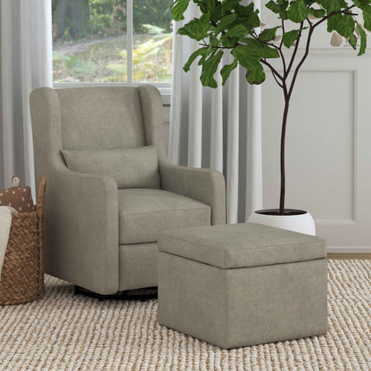 Adrian Swivel Glider with Storage Ottoman | Water Repellent & Stain Resistant fabric