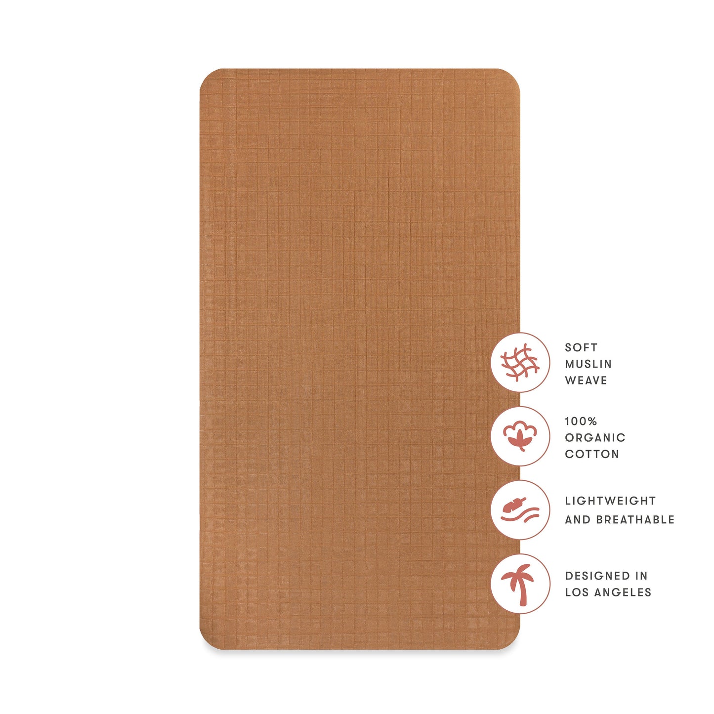 Crib Sheet in GOTS Certified Organic Muslin Cotton