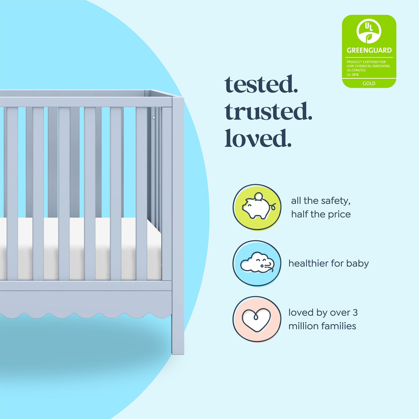 Sammy Scallop 4-in-1  Convertible Crib