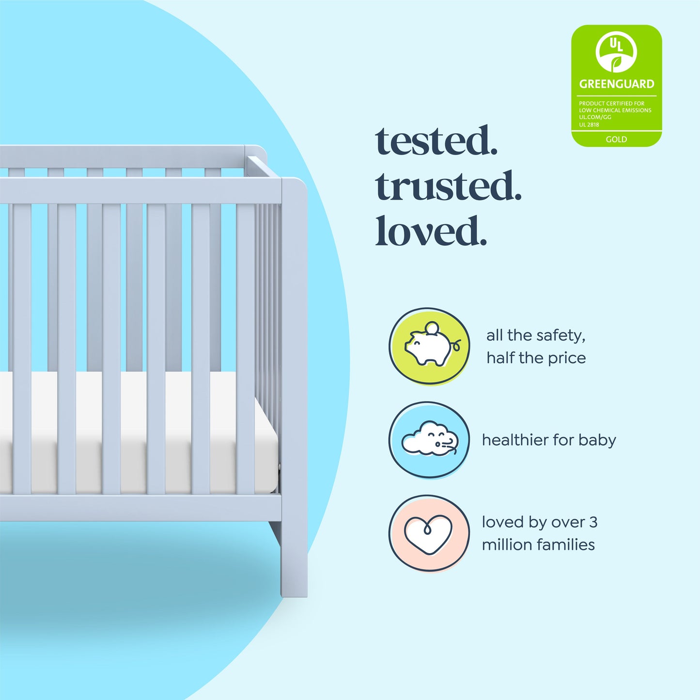 Colby 4-in-1 Low-Profile Convertible Crib