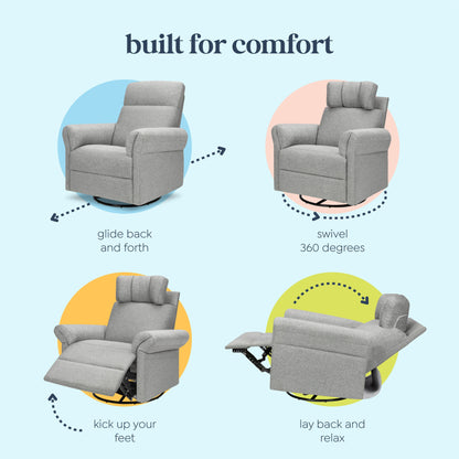 Suzy Flex Recliner and Swivel Glider | Adjustable Headrest and Armrests