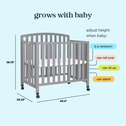 Dylan Folding Portable 3-in-1 Mini Crib