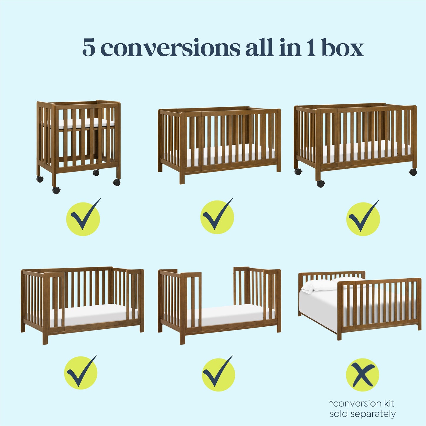 Colby GROW 6-in-1 Convertible Bassinet to Crib