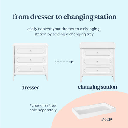 Chloe Regency 3-Drawer Dresser