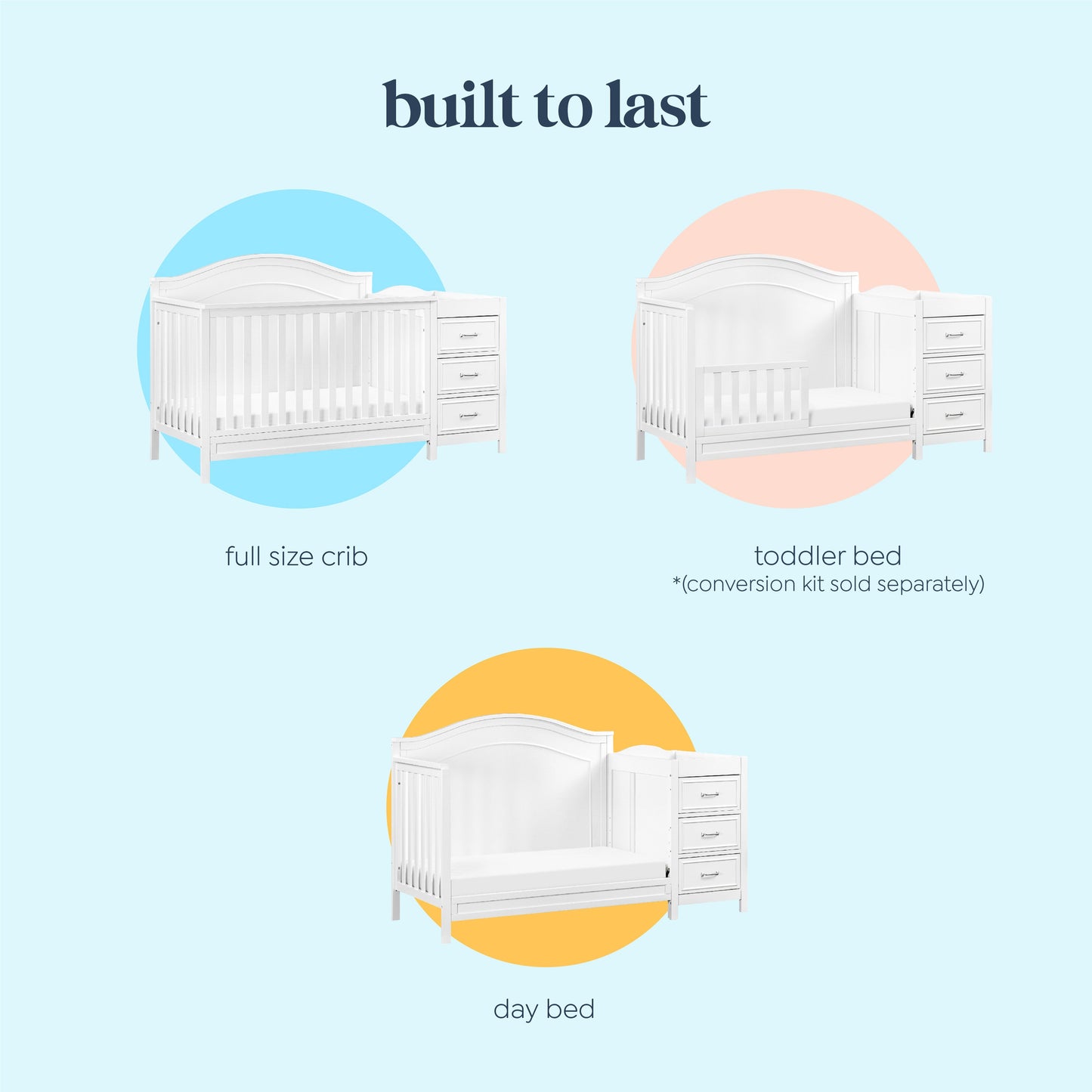 Charlie 4-in-1 Convertible Crib and Changer Combo
