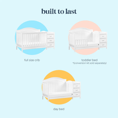 Charlie 4-in-1 Convertible Crib and Changer Combo