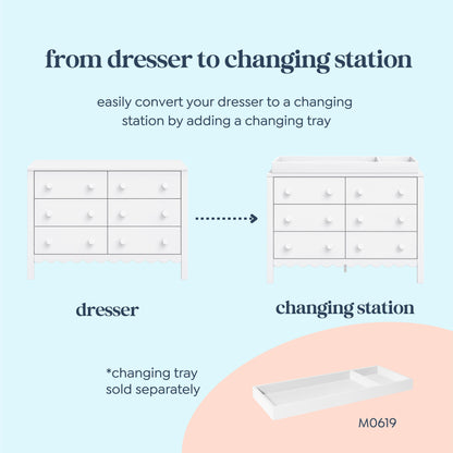 Sammy Scallop 6-Drawer Dresser