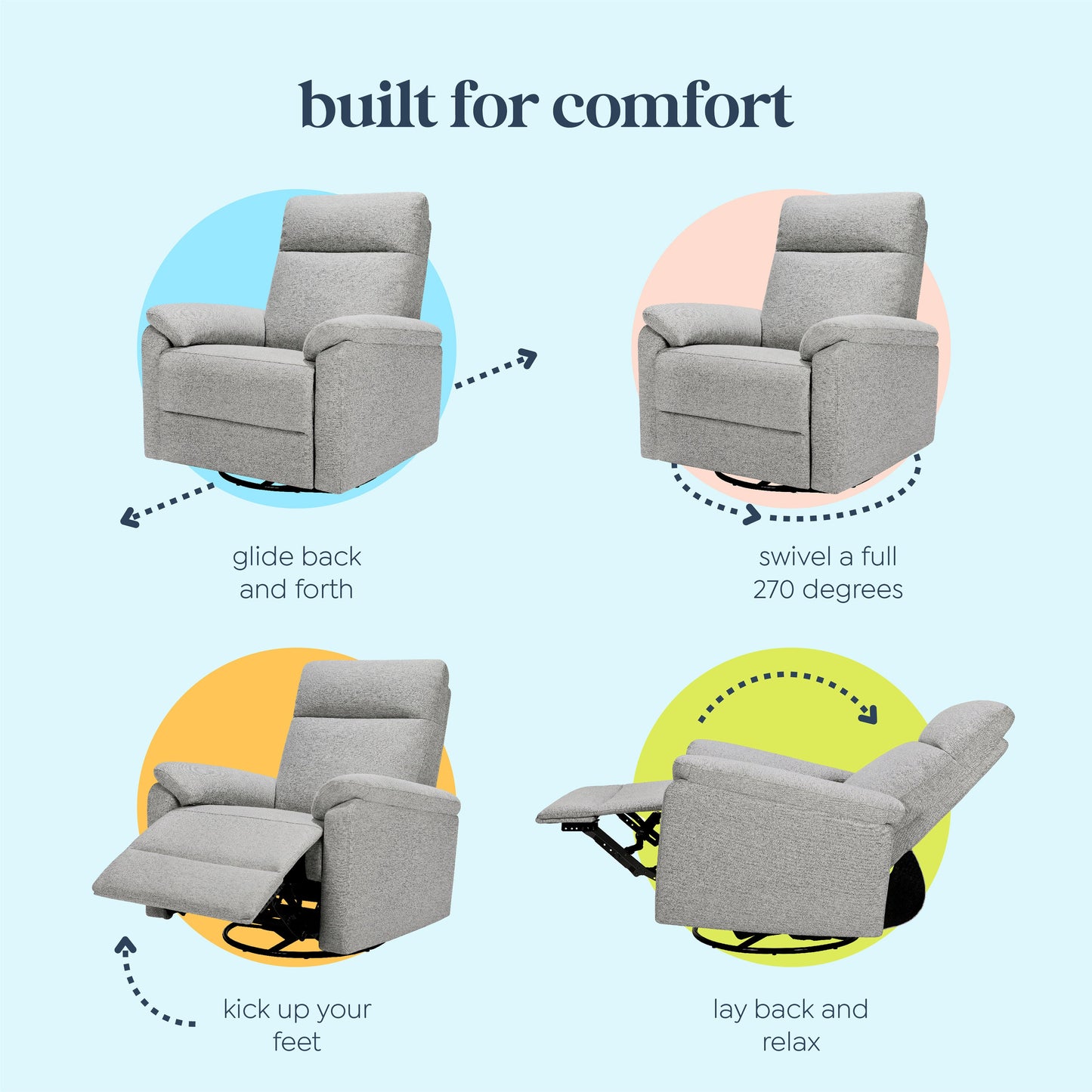 Suzy Electronic Recliner and Swivel Glider | USB Charging Port