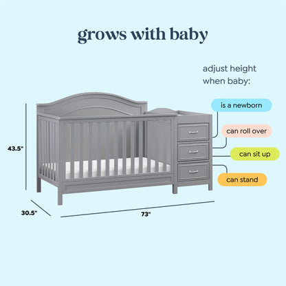 Charlie 4-in-1 Convertible Crib and Changer Combo