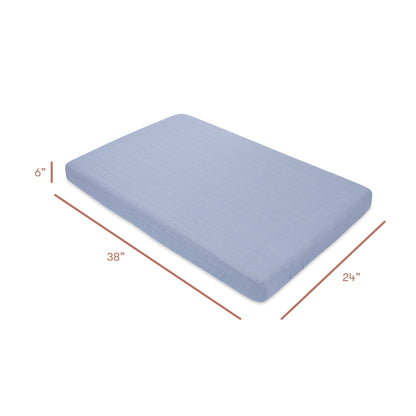 Mini Crib Sheet in GOTS Certified Organic Muslin Cotton
